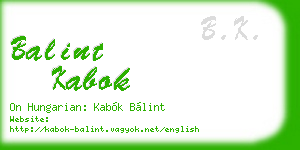 balint kabok business card